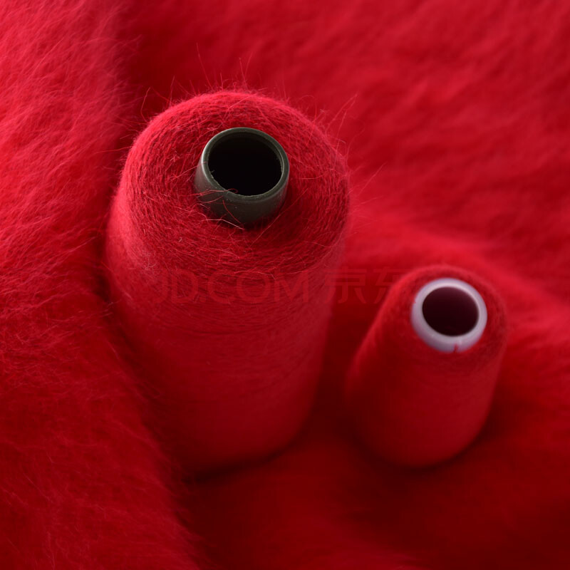 长毛毛线 14/2中粗线 手编机织均可 婴儿宝宝毛线 围巾线m07 大红色