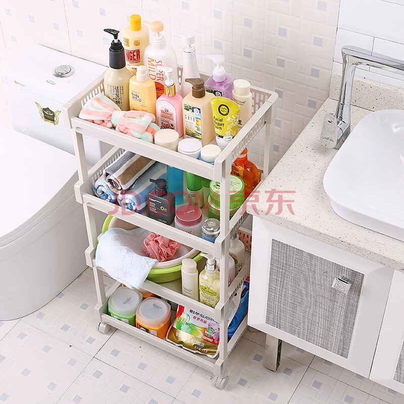 双庆(shuangqing)滑轮置物架 带轮浴室整理日式收纳架 大号5层7023