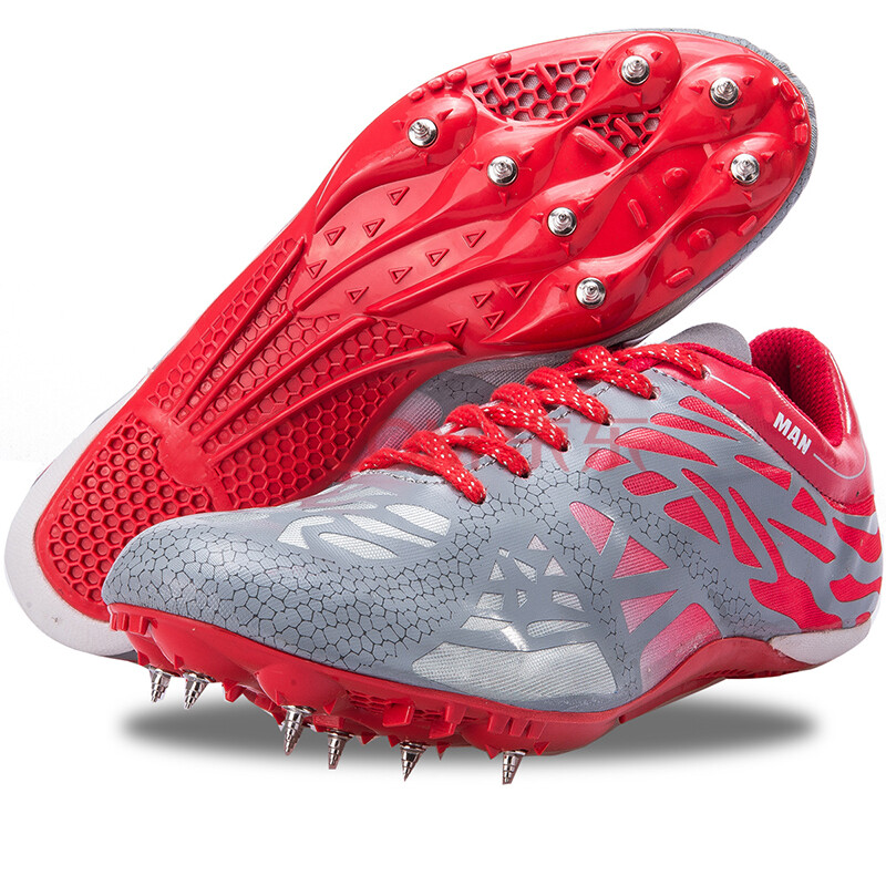 双星钉鞋中短跑跑步鞋男女田径鞋运动钉子鞋 68-hp-711 红灰 38