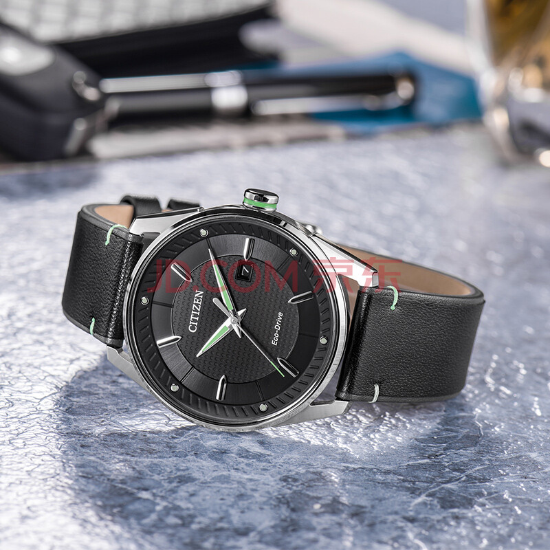 西铁城(citizen)手表 光动能休闲俊朗款日期显示男表bm6981-13e