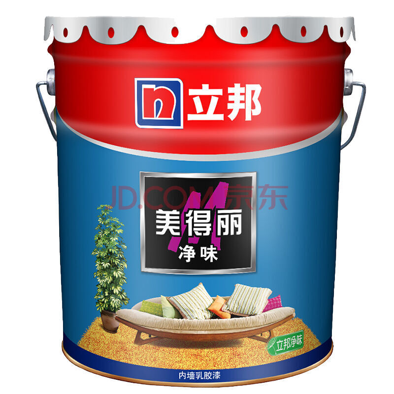 立邦 净味美得丽 墙面漆白色 净味内墙乳胶漆 油漆 涂料18l-预付365_