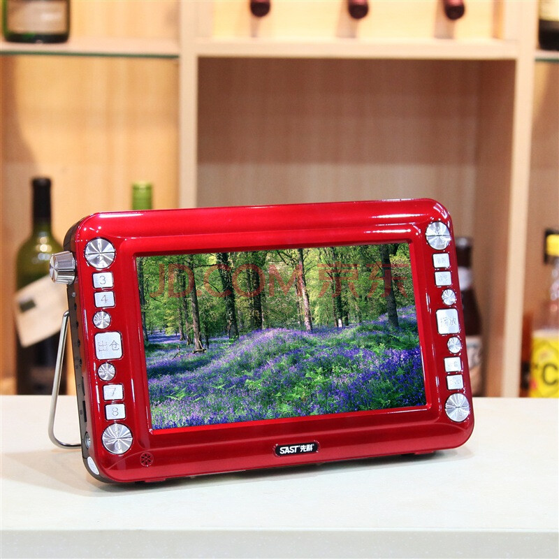 先科(sast)k-901 9英寸移动dvd插卡看戏机视频播放器(可乐红)