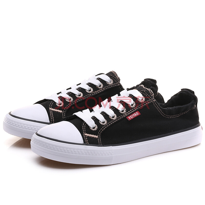 飞耀帆布鞋女小白鞋一脚蹬懒人鞋经典休闲鞋时尚球鞋l-667黑色35