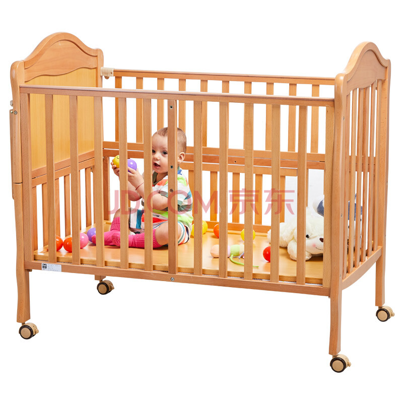 hd小龙哈彼 榉木婴儿床多功能实木新生儿宝宝童床 可加长拼接大床lmy