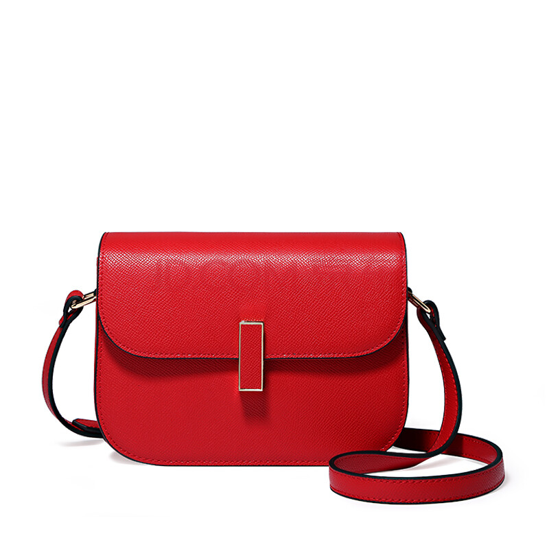 爱路喜豆腐包复古锁扣时尚迷你小方包红色包包斜挎单肩包6215热情大红