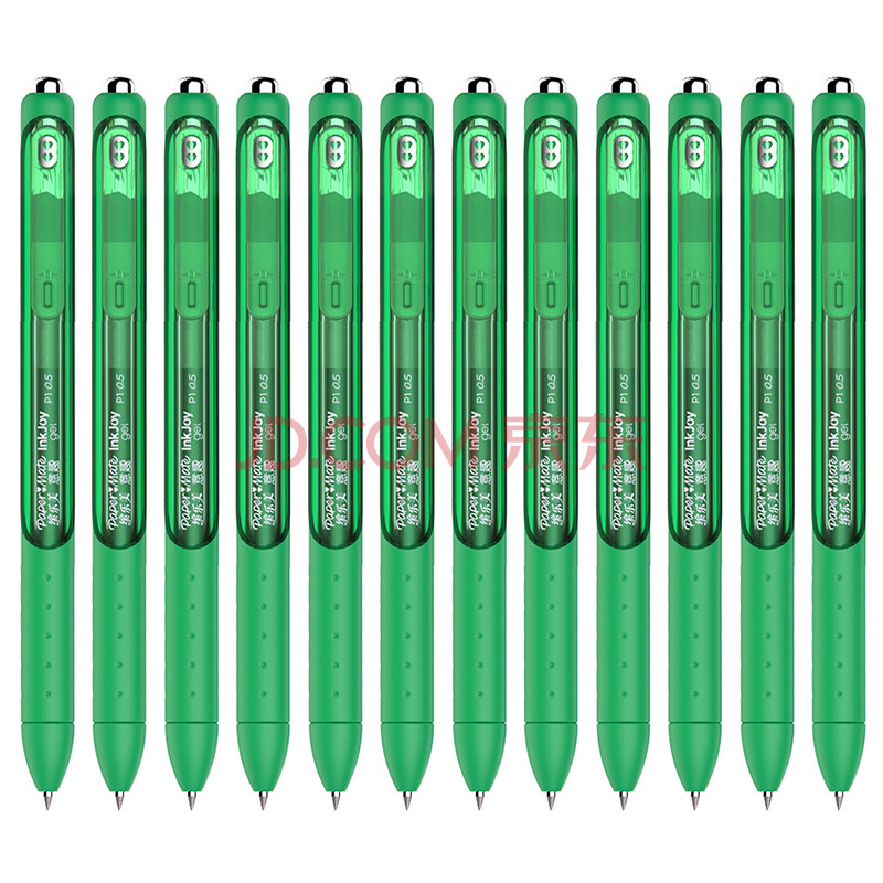 缤乐美(paper mate)意趣速干中性笔 签字笔p1 0.5mm绿12支装