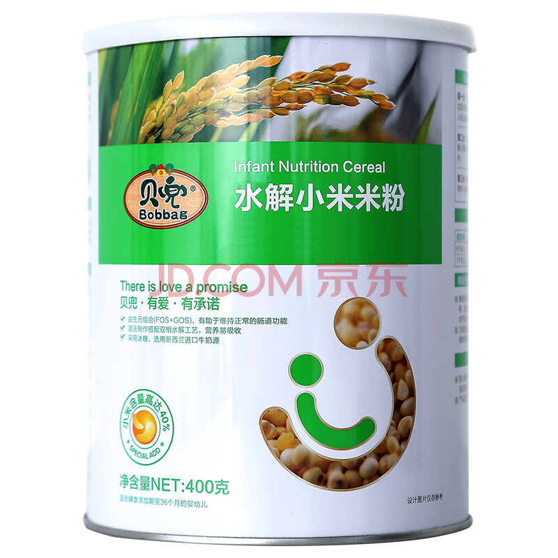 贝兜婴幼儿辅食 低糖水解小米米粉 宝宝营养米粉米糊 6个月以上 400g