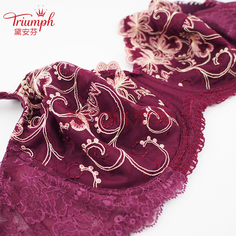 黛安芬(triumph)日本文胸性感绣花系列舒适女性胸罩10170655紫色85d