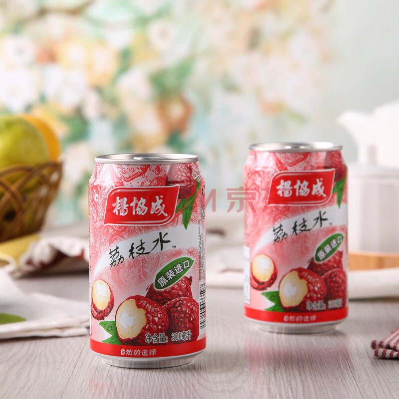 杨协成 荔枝水饮料 果味饮料 300ml*6听 马来西亚进口饮料 新加坡百年