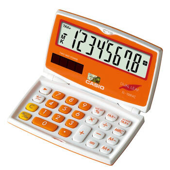 卡西欧(casio)sl-100vc-oe 亮彩计算器 折叠 亮橙色【图片 价格 品牌