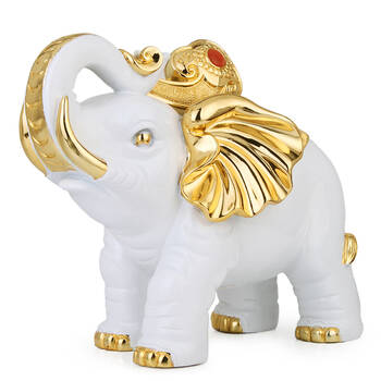 上善若水 平安如意大象摆件吉祥如意大号树脂招财象风水现代工艺礼品