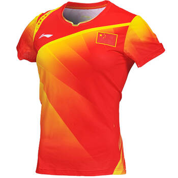 李宁羽毛球服 女款运动上衣 奥运国家队服 atsg296-1-2快干排湿 5折