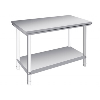 不锈钢双层工作台1200*700*450mm 揉面切菜置物架落地架 酒店厨房餐厅