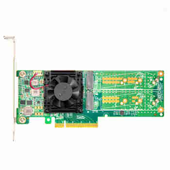 芯梦达 PCIe3.0 X8转4口M.2 NVME固态硬盘扩展卡RAID转接卡PLX8747主控卡  双面4接口(支持2U半高服务器) PCIe 3.0X8转4口M.2NVME转接卡