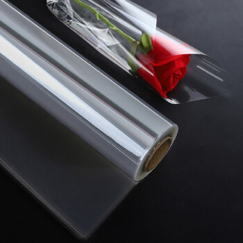 鲜花包装纸 花束防水纸 全透明玻璃纸 小号 43x43cm 70张 2.3丝薄