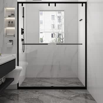 雾隐门 浴室卫生间干湿分离隔断长虹玻璃门洗澡间淋浴房推拉门一字型