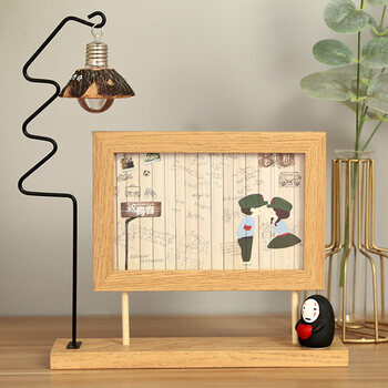 创意相框摆台个性照片框木质六6寸可爱ins相片制作小摆件简约礼物 无