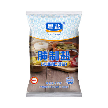 粵鹽 未加碘無碘鹽 天然無添加抗結劑食用海鹽 醃製大粒粗鹽 1000g