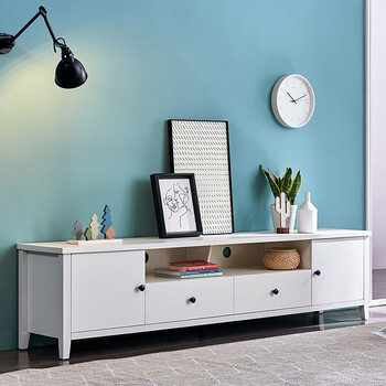 全友家居 现代轻奢茶几电视柜 钢化玻璃台面多功能储物式地柜126006