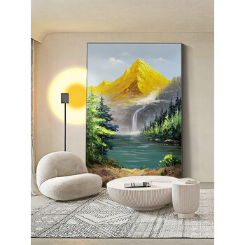 朵派(duopai)原创手绘金山油画大幅客厅落地画办公室书房装饰画山水