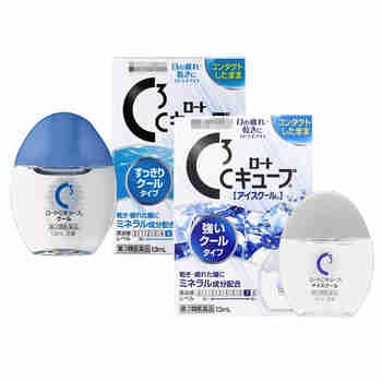 日本进口乐敦（ROHTO）眼药水小粉花 隐形I眼镜清凉滴眼液 C3清凉度5+清凉度7隐形专用包邮套装