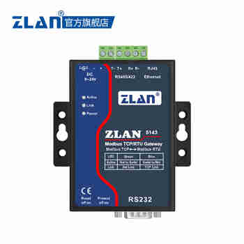ZLAN工业级Modbus网关rtu转modbus tcp工业级串口服务器RS232/485/422转以太网上海卓岚ZLAN5143 ZLAN5143（9-24V供电）