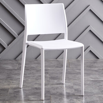 家用塑料椅餐桌餐椅北欧椅子凳子靠背书桌用客厅休闲椅洽谈商用 白色