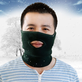 迷彩故事冬季07防寒面罩绿色含羊毛面罩针织防寒保暖防寒面罩防风骑行