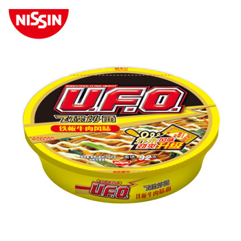日清 方便面 ufo飞碟炒面 铁板牛肉味 122g碗装