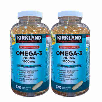 加拿大 Kirkland Signature新版可兰深海鱼油Omega-3高含量330粒 深海鱼油1200mg330粒 两瓶