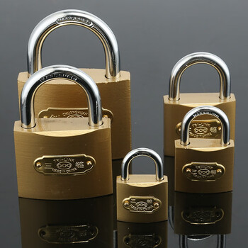 wt 挂锁仿铜锁挂锁学生宿舍锁防盗小锁头大门锁网吧机箱 32mm【长梁】