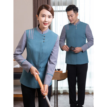 物业保洁服长袖女酒店宾馆家政开荒工作服套装客房pa保洁员工装男