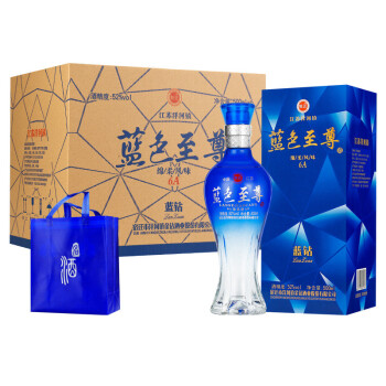 拼一坊 洋河镇蓝色至尊典藏白酒整箱52度酒水500ml*6瓶浓香型礼盒酒