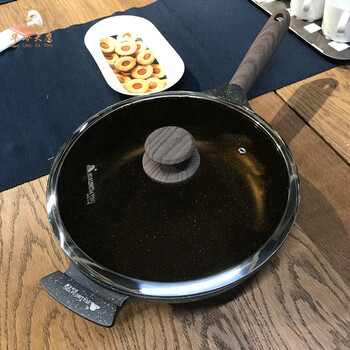 2022新款华玲大鹰麦饭石锅华玲大鹰麦饭石平底锅深煎锅不粘锅煎蛋牛排