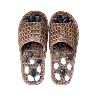 按摩拖鞋男鹅卵石足底足疗鞋情侣浴室防滑室内家居家用凉女夏 【真