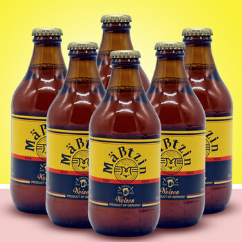 麦士汀mabtzin德国原装原瓶进口小麦白啤酒330ml6瓶