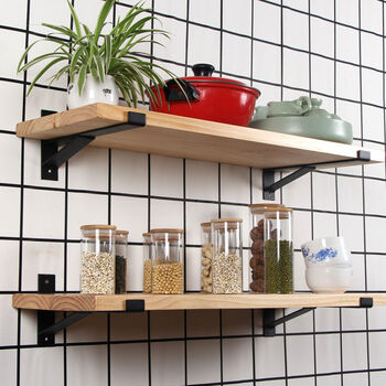 锐安星  置物架墙上承重力强实木一字隔板悬空搁板挂墙木板厨房层板