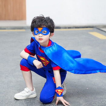 蓝贝妮童装奥特曼衣服正义联盟超人披风儿童演出服装cos幼儿园男童