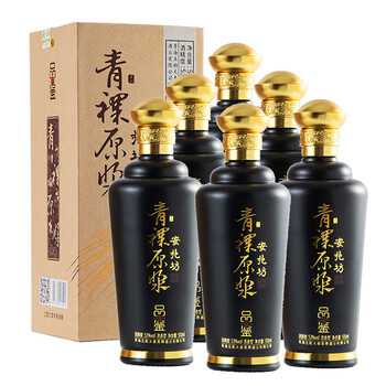 安兆坊互助青稞酒清香型白酒固态纯粮酒750ml黑钻46度750ml瓶