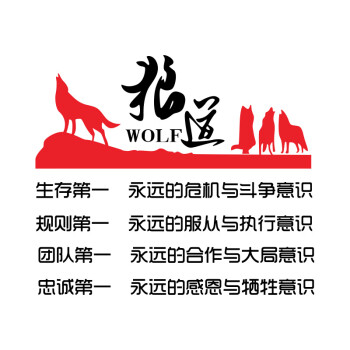 狼道励志公司团队办公室装饰文化墙壁贴纸团队标语口号狼文化墙贴