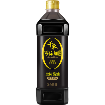 千禾 零添加金标生抽酱油1l瓶装一级酿造炒菜点蘸提鲜 金标生抽酱油 1