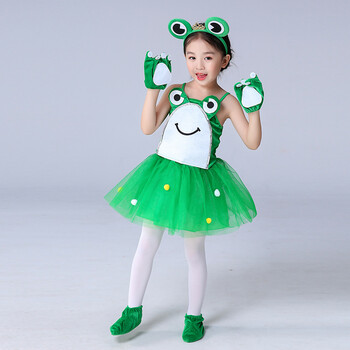 小青蛙儿童演出服装六一青蛙服小蝌蚪找妈妈小跳蛙衣服动物表演 女