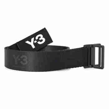 Y-3 CLASSIC 男女通用织物徽标图案束扣y3腰带 GK2074 黑色 S