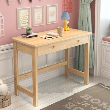 京亿笳实木书桌学习桌 带抽屉书桌松木电脑桌家用学生宿舍经济卧室