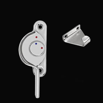 4个装塑钢窗锁扣铝合金门窗锁不锈钢月牙锁推拉移门窗户钩锁配件 45孔