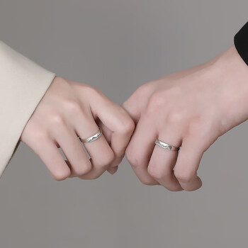 璨喜 情侣戒指一对小众设计简约款对戒好物纪念礼物圣诞节送女朋友