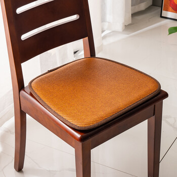 夏季透气餐椅垫加厚餐桌座垫马蹄形凉垫家用绑带防滑椅子垫坐垫子 古