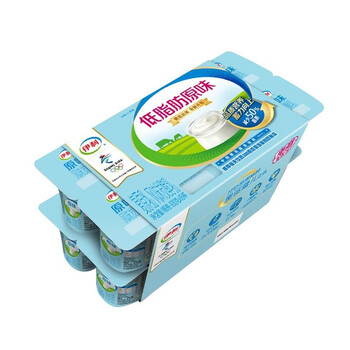 伊利酸奶八连杯黄桃草莓果粒风味发酵乳酸牛奶 方杯 100g风味发酵乳aa