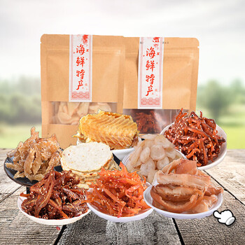 味巴哥山东青岛特产海鲜 鱿鱼丝鳕鱼片烤鱼片 辣鱼小鱼干零食660g 纸