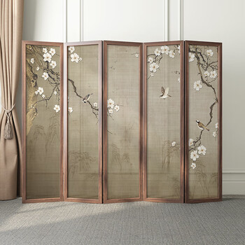 盾慧盾慧 中式屏风隔断客厅入户玄关酒店古典卧室遮挡家用折叠实木折